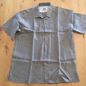 Men’s short sleeve tall big linen shirt